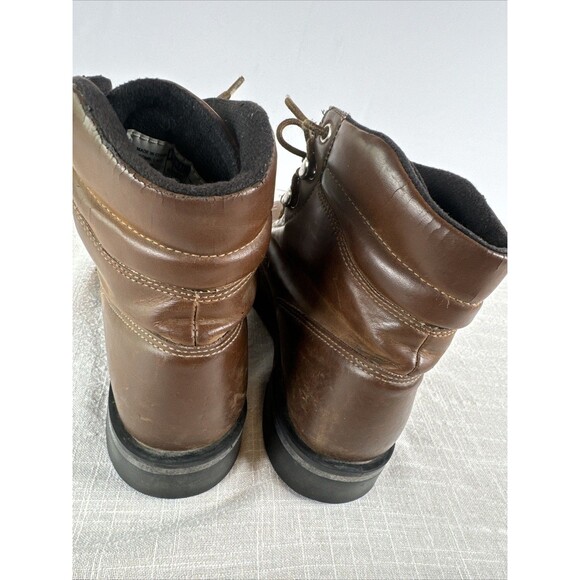 VTG Justin Basics Brown Kiltie Distressed Chore Work Boots Women’s Sz 7.5B - Picture 10 of 16